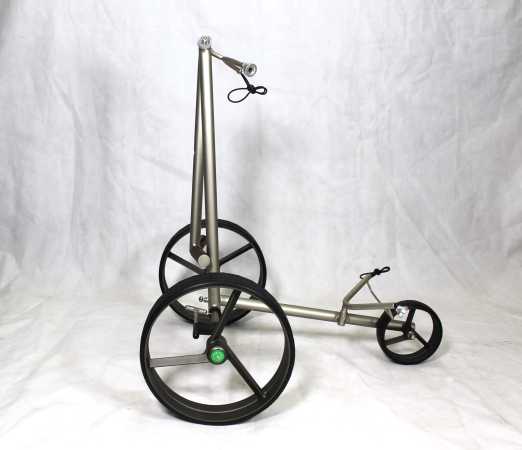 Fasan®, Ausstellungstück, Edelstahl Golf Trolley schnell-zerlegbar/-klappbar, in Titan-Optik, nur mit ganz winzigen Zerkratzen